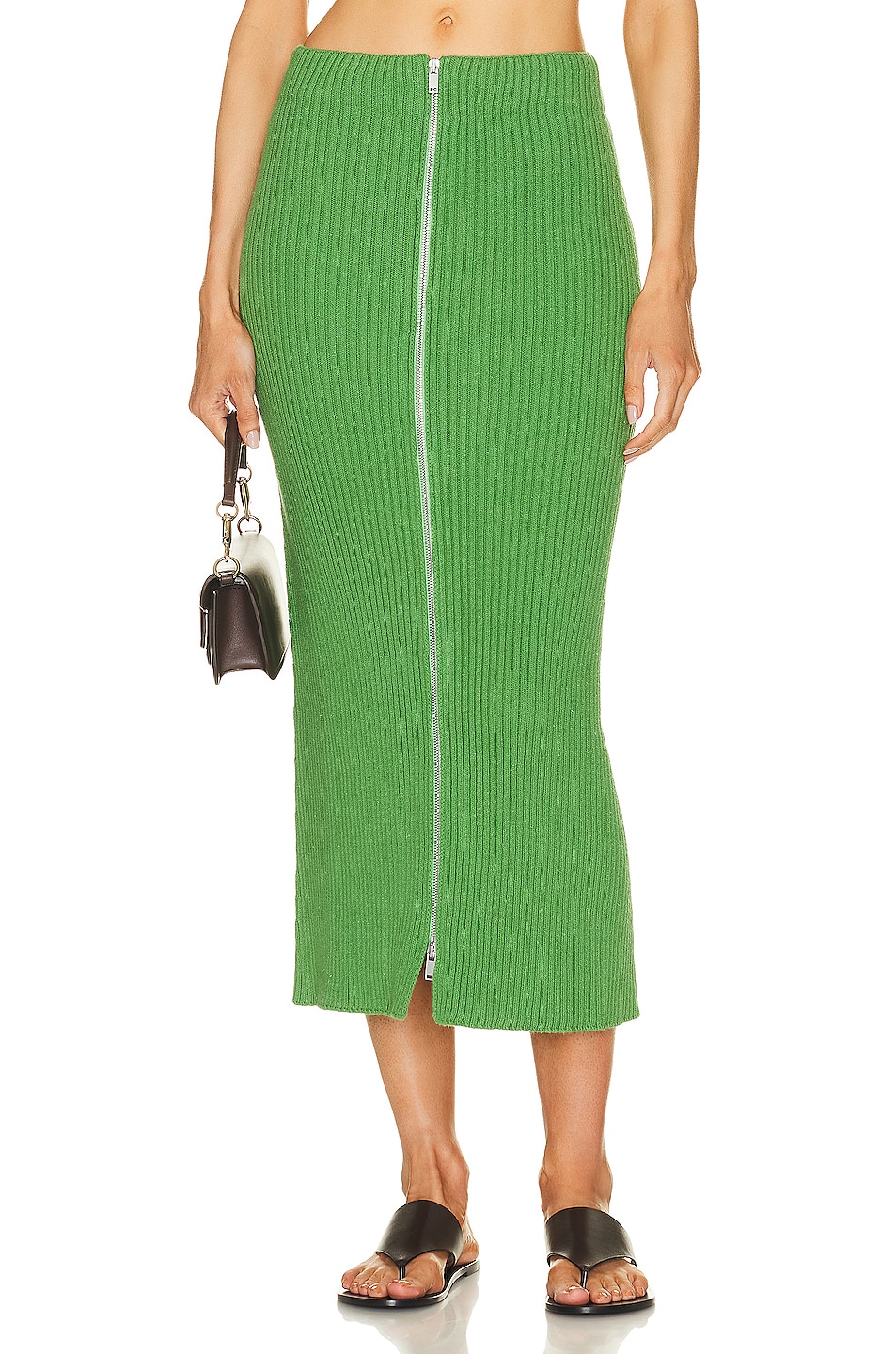 Image 1 of Jil Sander Midi Skirt in Light Pastel Green