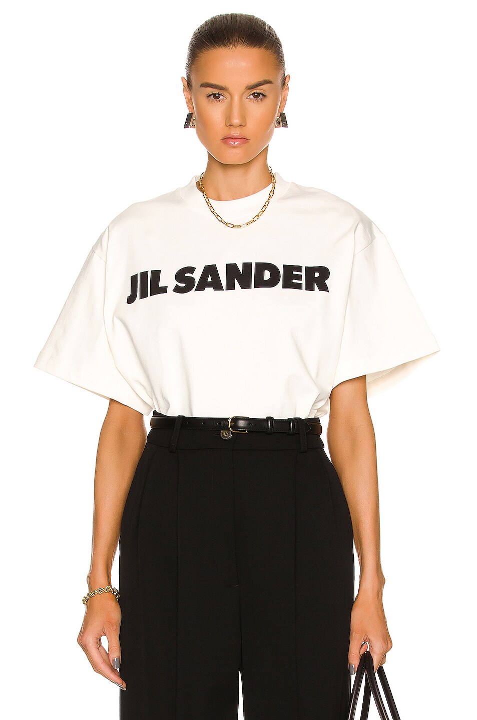 Image 1 of Jil Sander Logo Boxy T-Shirt in Natural