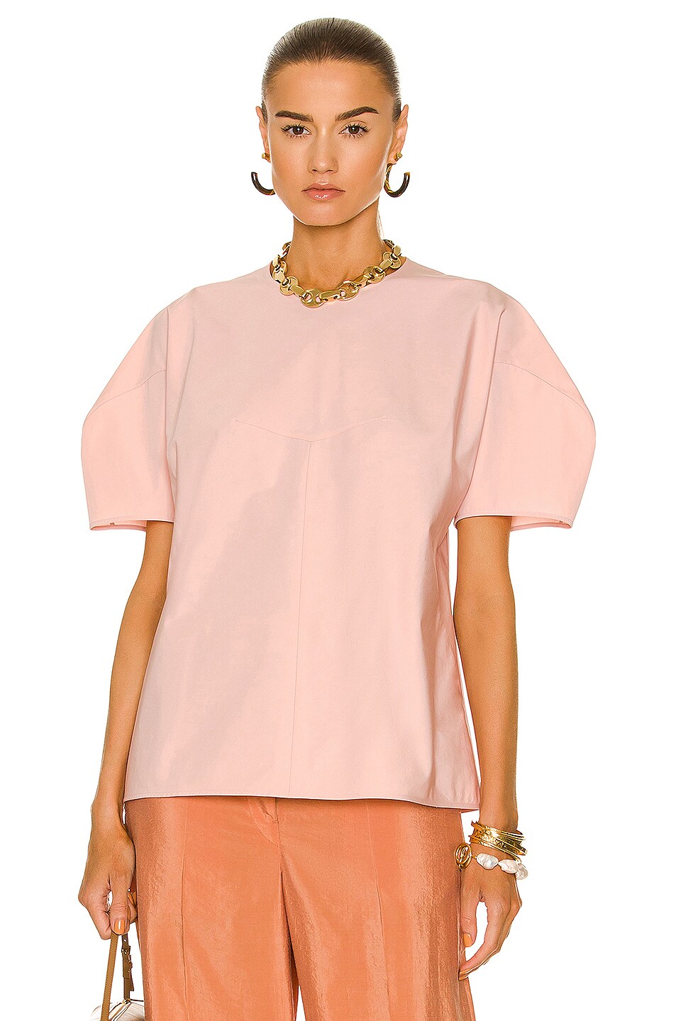 Image 1 of Jil Sander Short Sleeve Top in Medium Pink