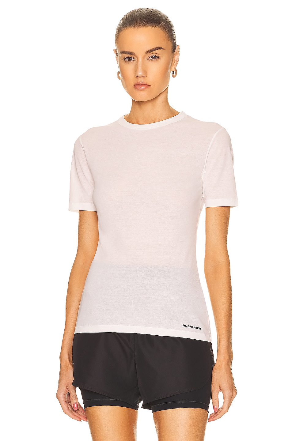 Image 1 of Jil Sander Short Sleeve Logo T-Shirt in Optic White