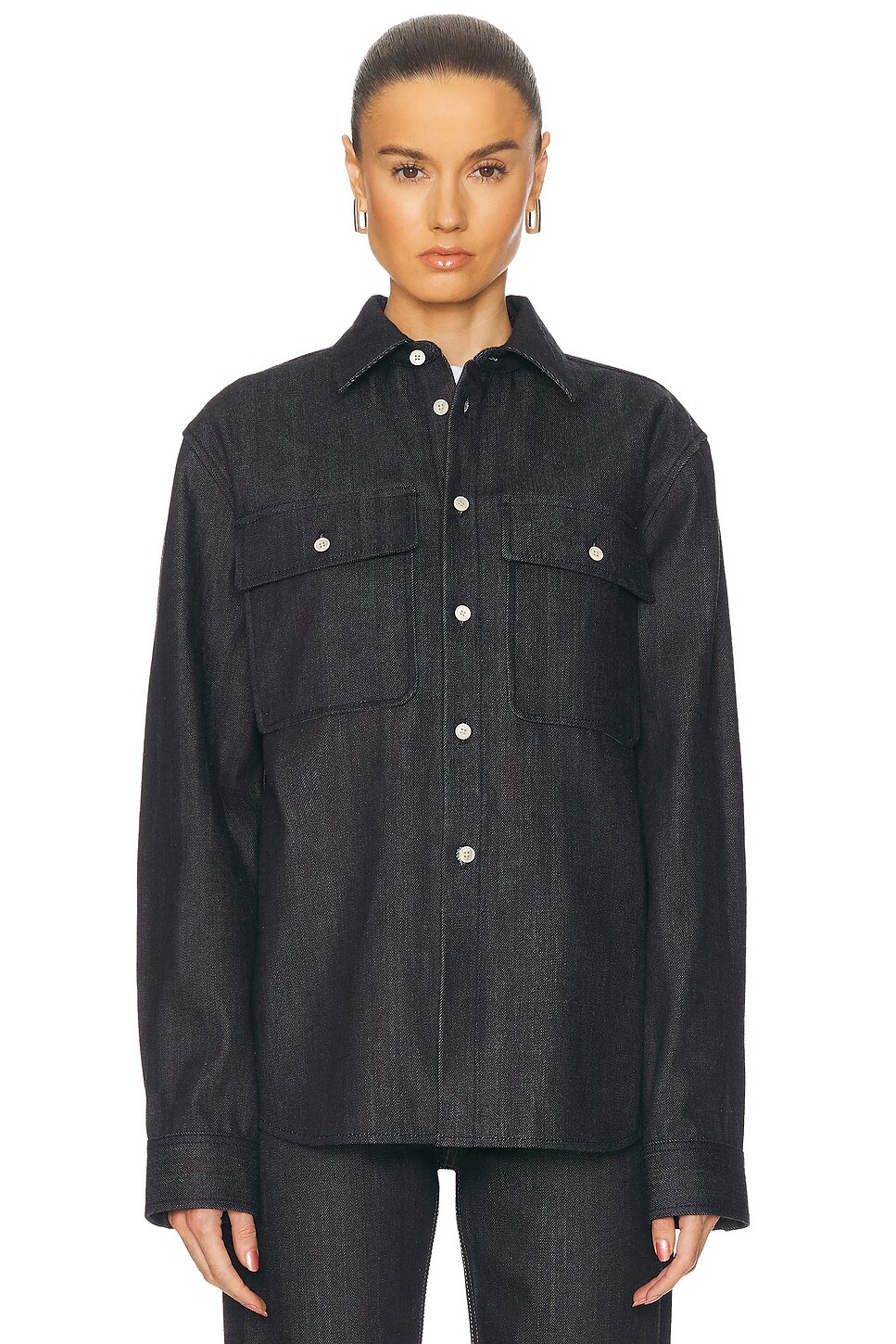 Jil Sander Denim Shirt In Dark Blue