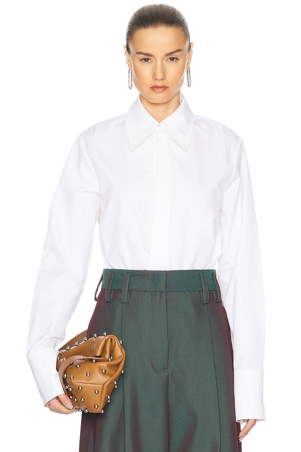 Image 1 of Jil Sander Tie Shirt in Optic White