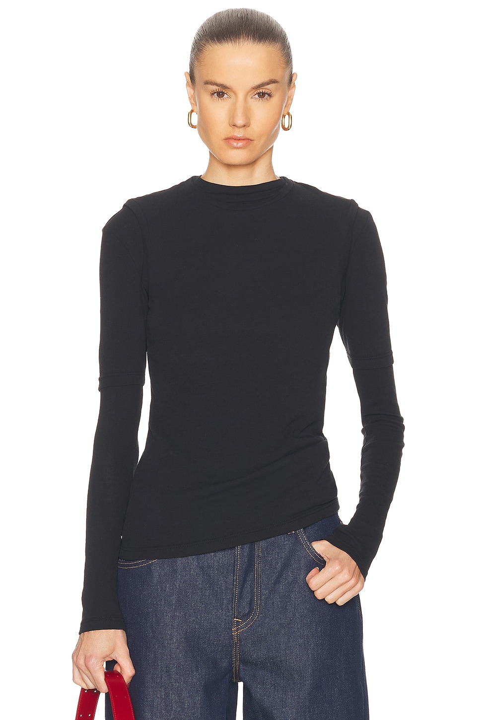 Image 1 of Jil Sander 3 Pack Tank, Tee & Long Sleeve Top in Black