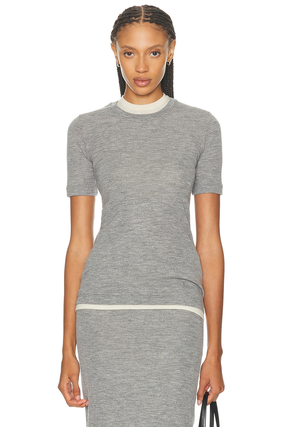 Image 1 of Jil Sander Tank Top Tee in Grey & Bone