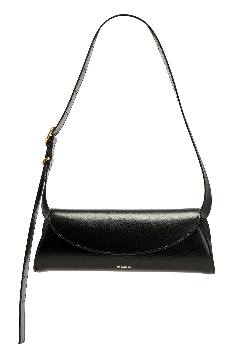 Jil Sander Cannolo Small Leather Bag In Black