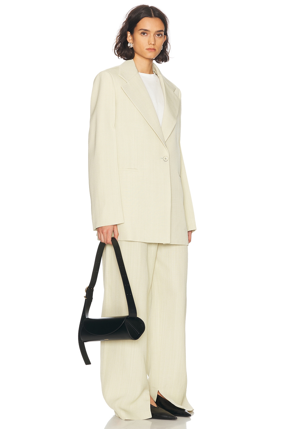 Jil Sander Cannolo Small Leather Bag In Black