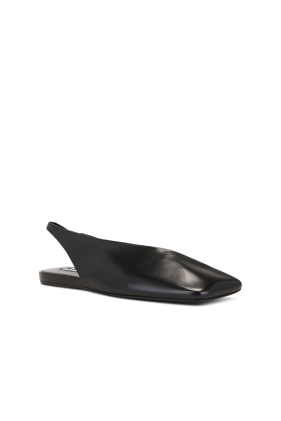 Jil Sander Black Leather Slingback Ballet Flats In Black