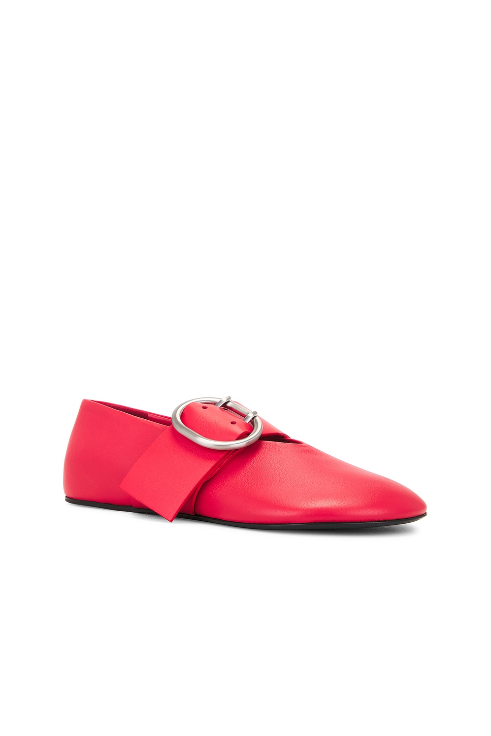 Jil Sander Cannolo Buckle Ballerina Flat In Red