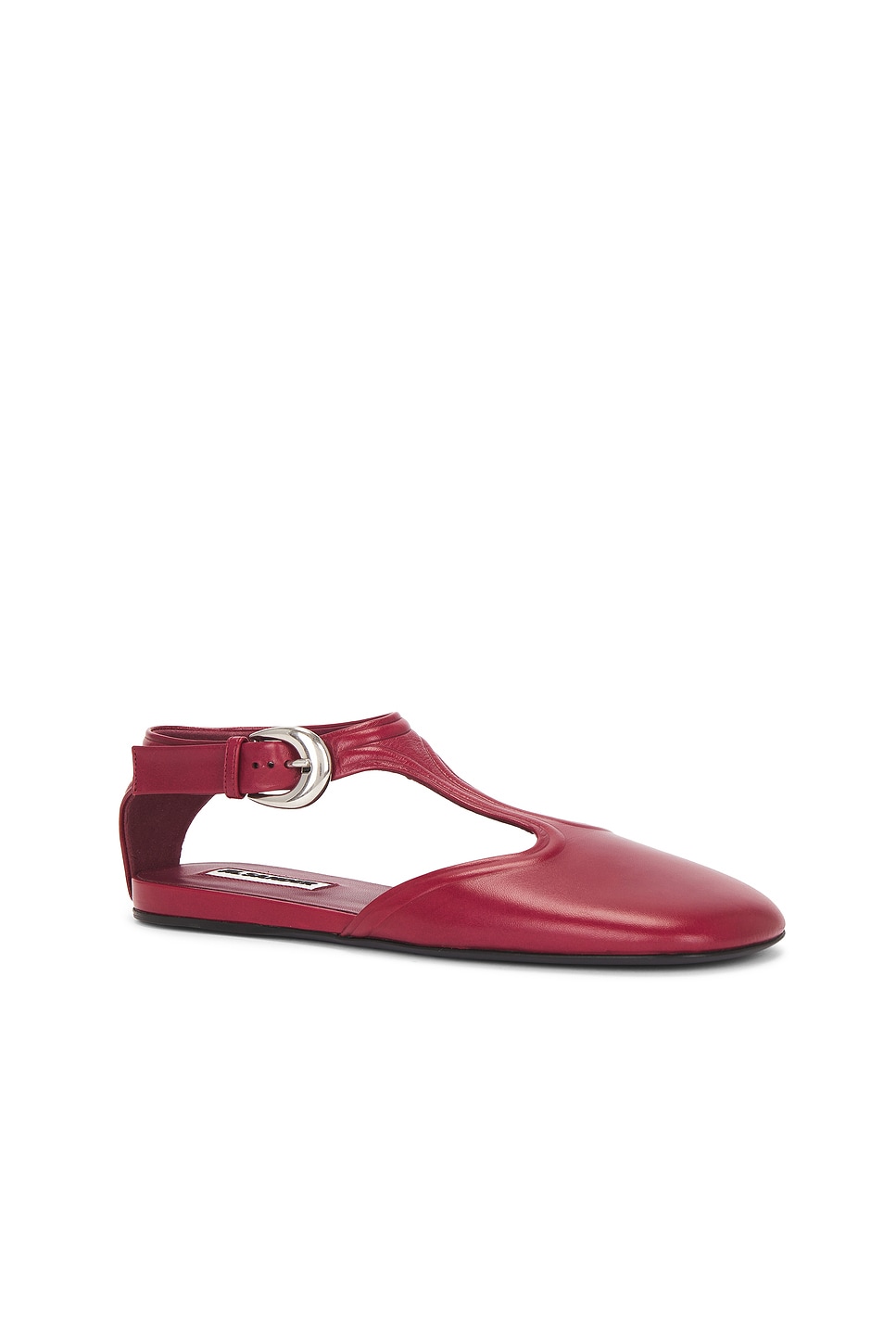 Jil Sander Mary Jane Ballerina Shoes In Cedar Red