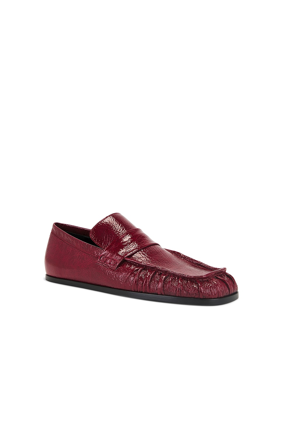 Jil Sander Leather Loafers In Dark Cherry