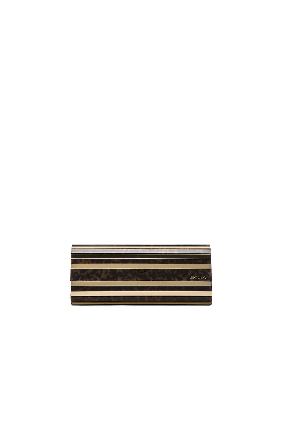 Image 1 of Jimmy Choo Sweetie Tortoiseshell Clutch in Natural & Gold