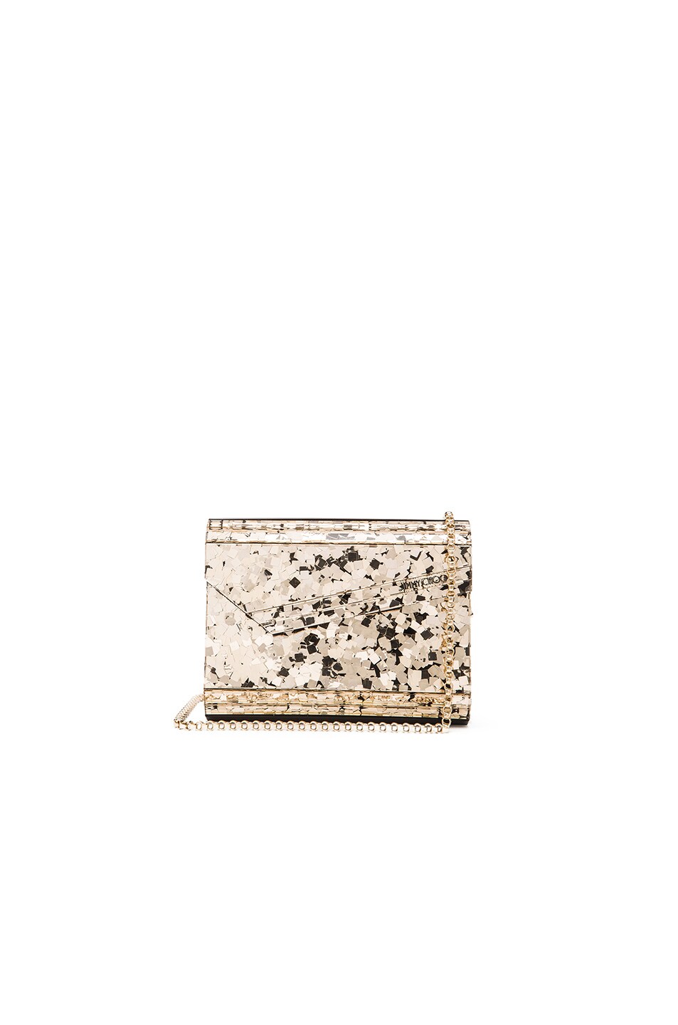 Image 1 of Jimmy Choo Glitter Candy Clutch in Gold