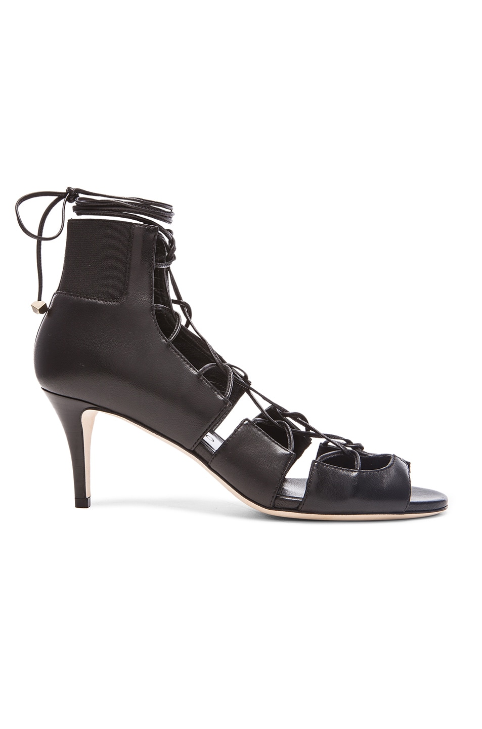 Image 1 of Jimmy Choo Myrtle Leather Lace Up Heels in Black