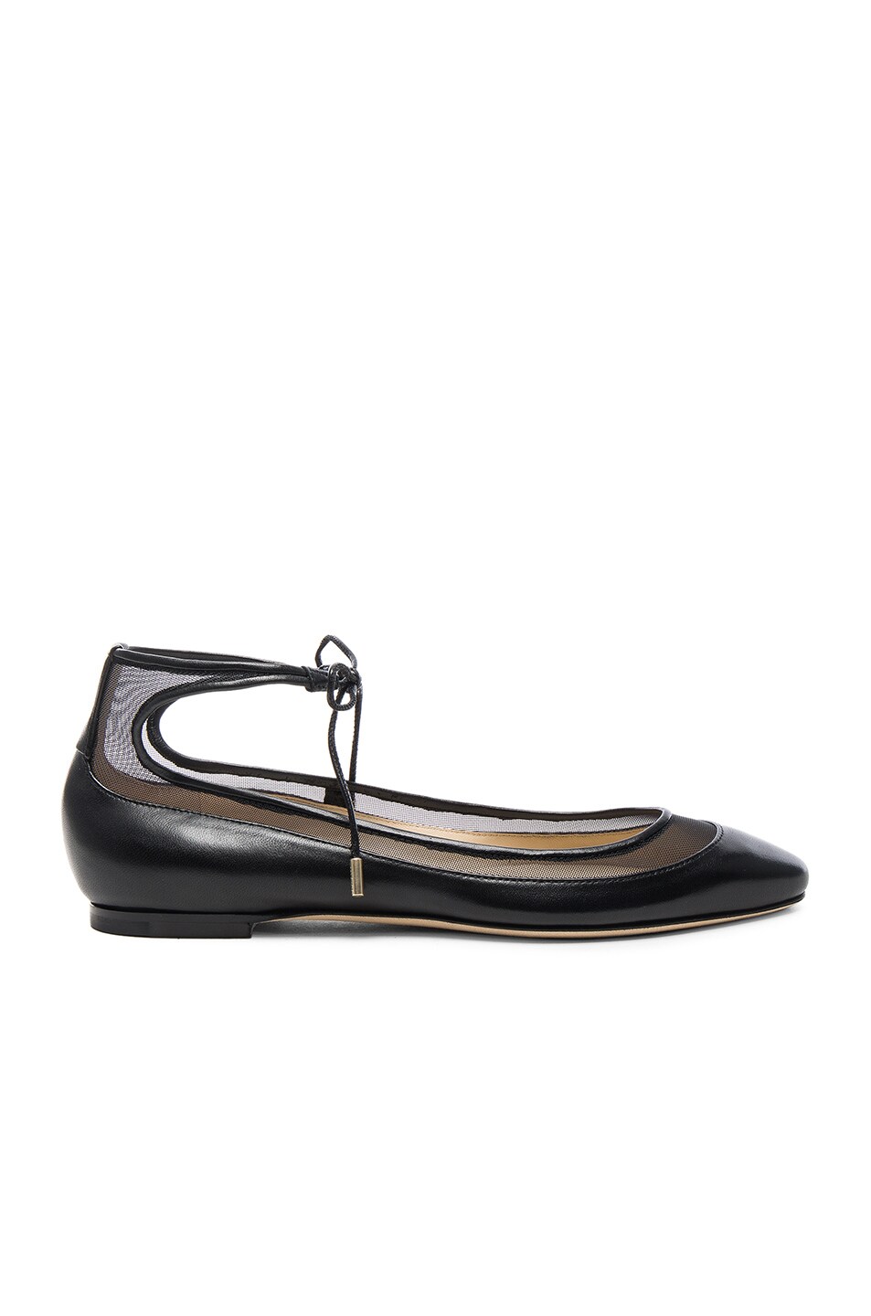 Image 1 of Jimmy Choo Leather Tyler Flats in Black