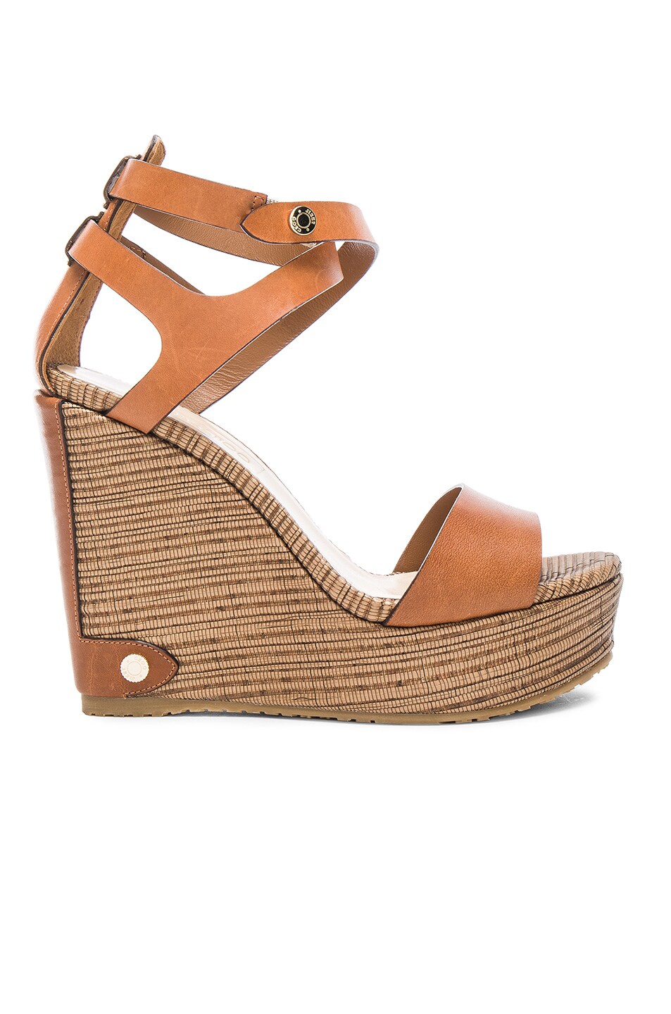 Image 1 of Jimmy Choo Leather Noelle Wedges in Canyon