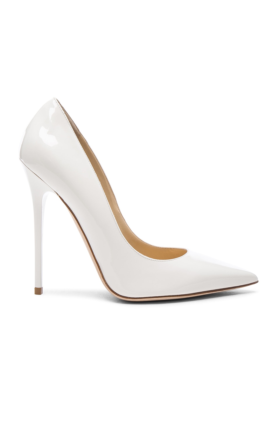 Image 1 of Jimmy Choo Patent Leather Anouk Pumps in Chalk