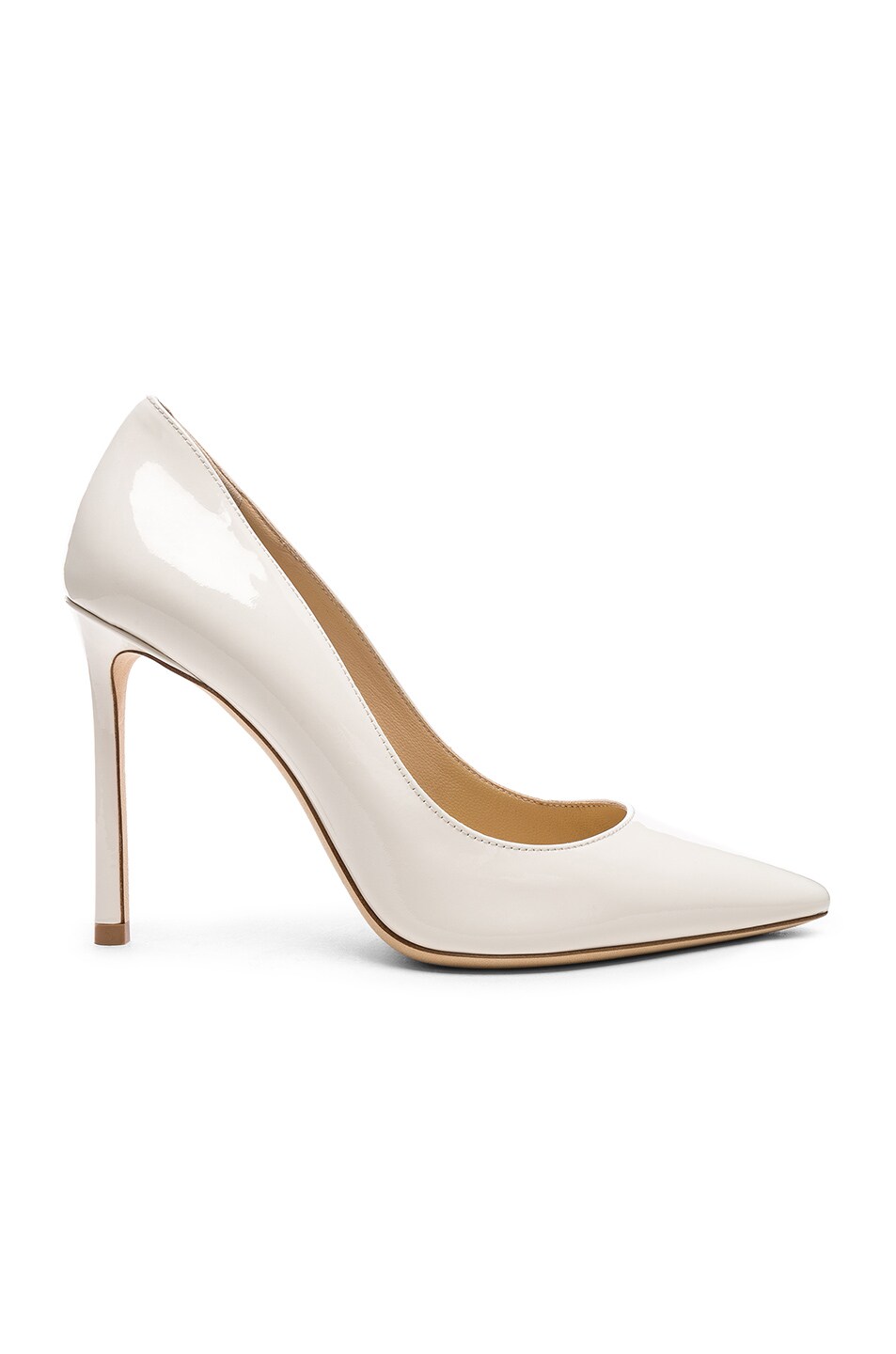 Image 1 of Jimmy Choo Romy 100 Patent Leather Heels in Chalk