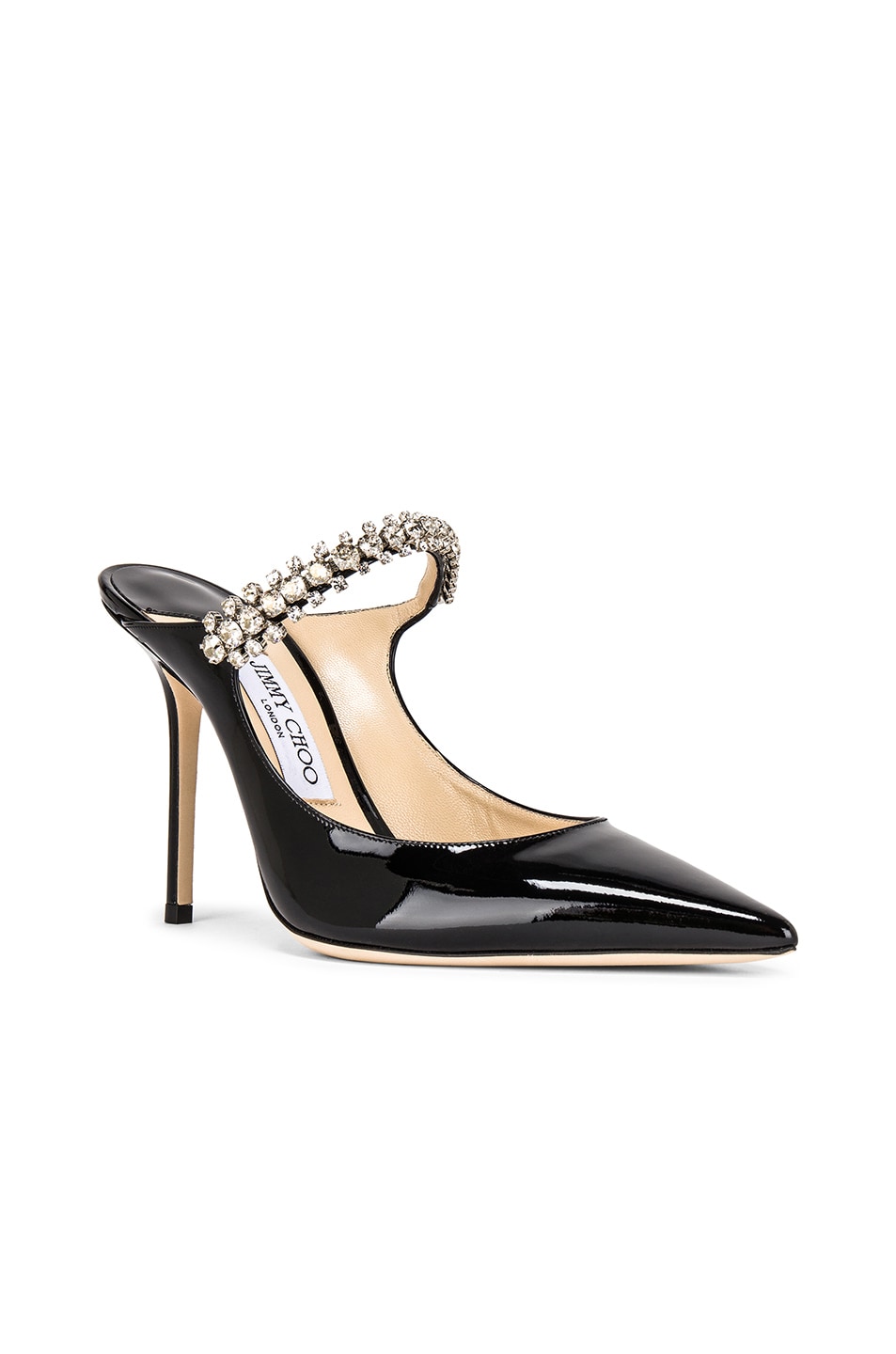 Jimmy Choo Bing 100 Patent Leather Mule in Black | FWRD