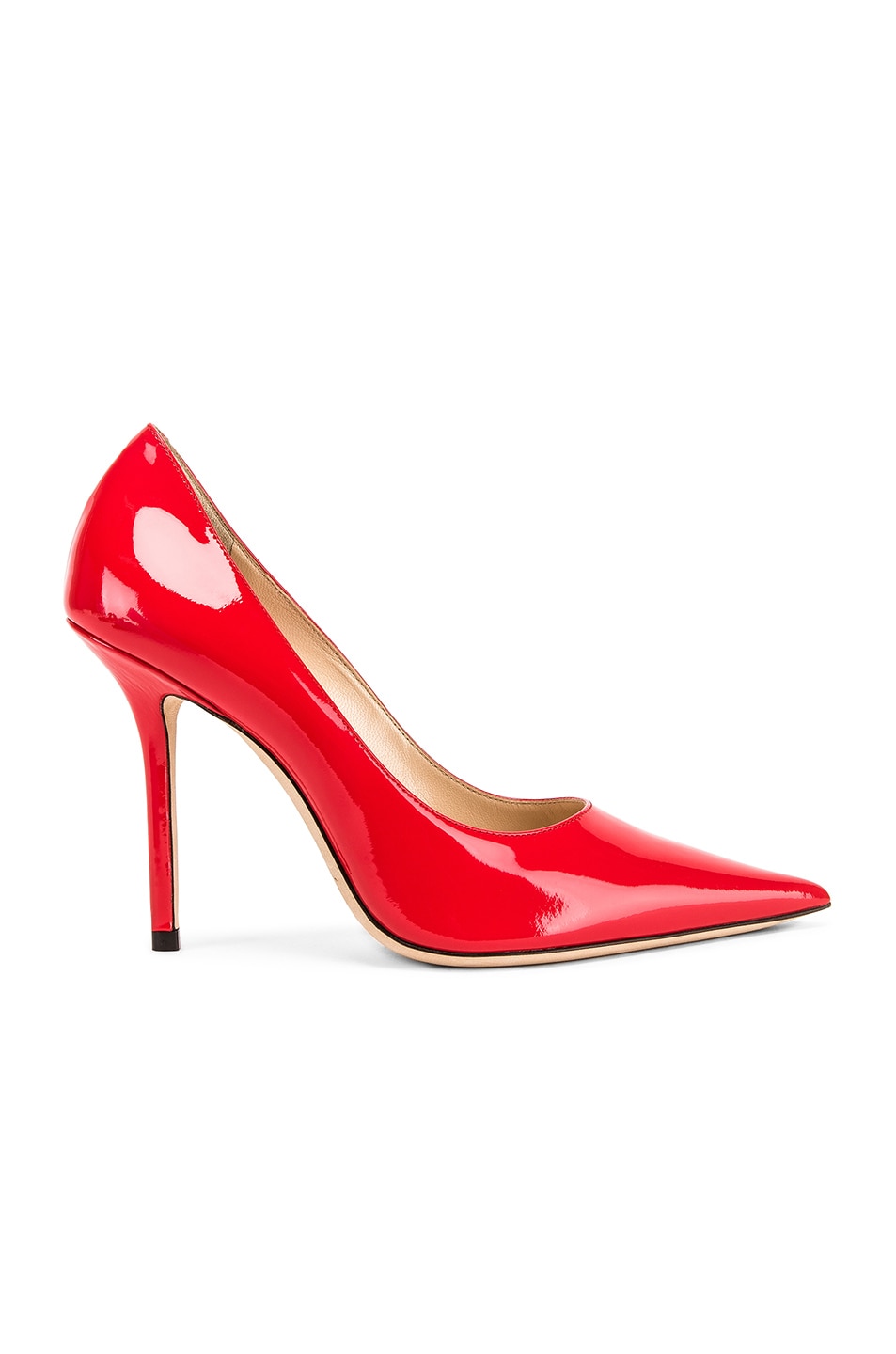 Image 1 of Jimmy Choo Love 100 Patent Leather Heel in Chilli