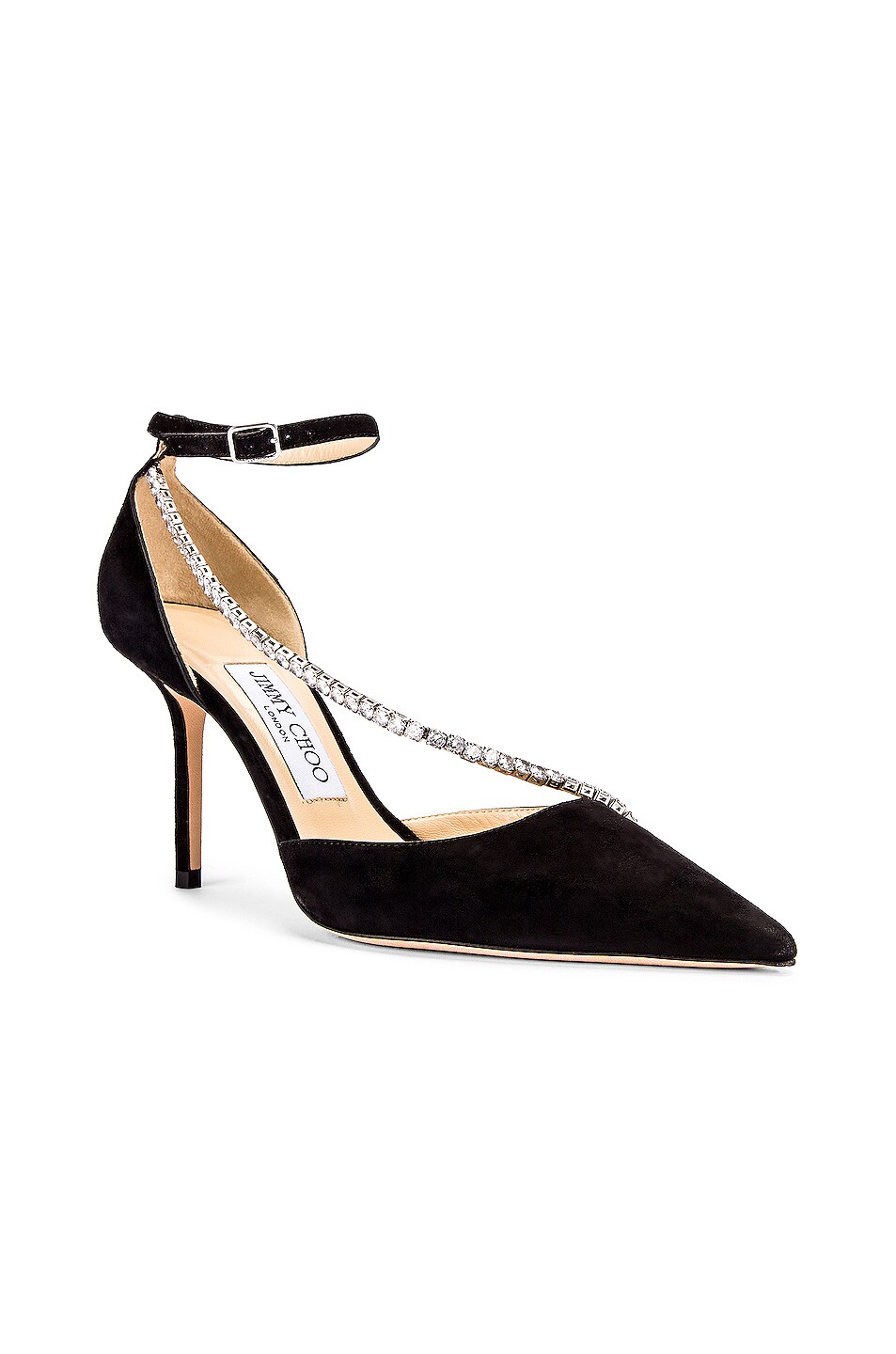 Jimmy Choo Talika 85 Suede Heel in Black | FWRD