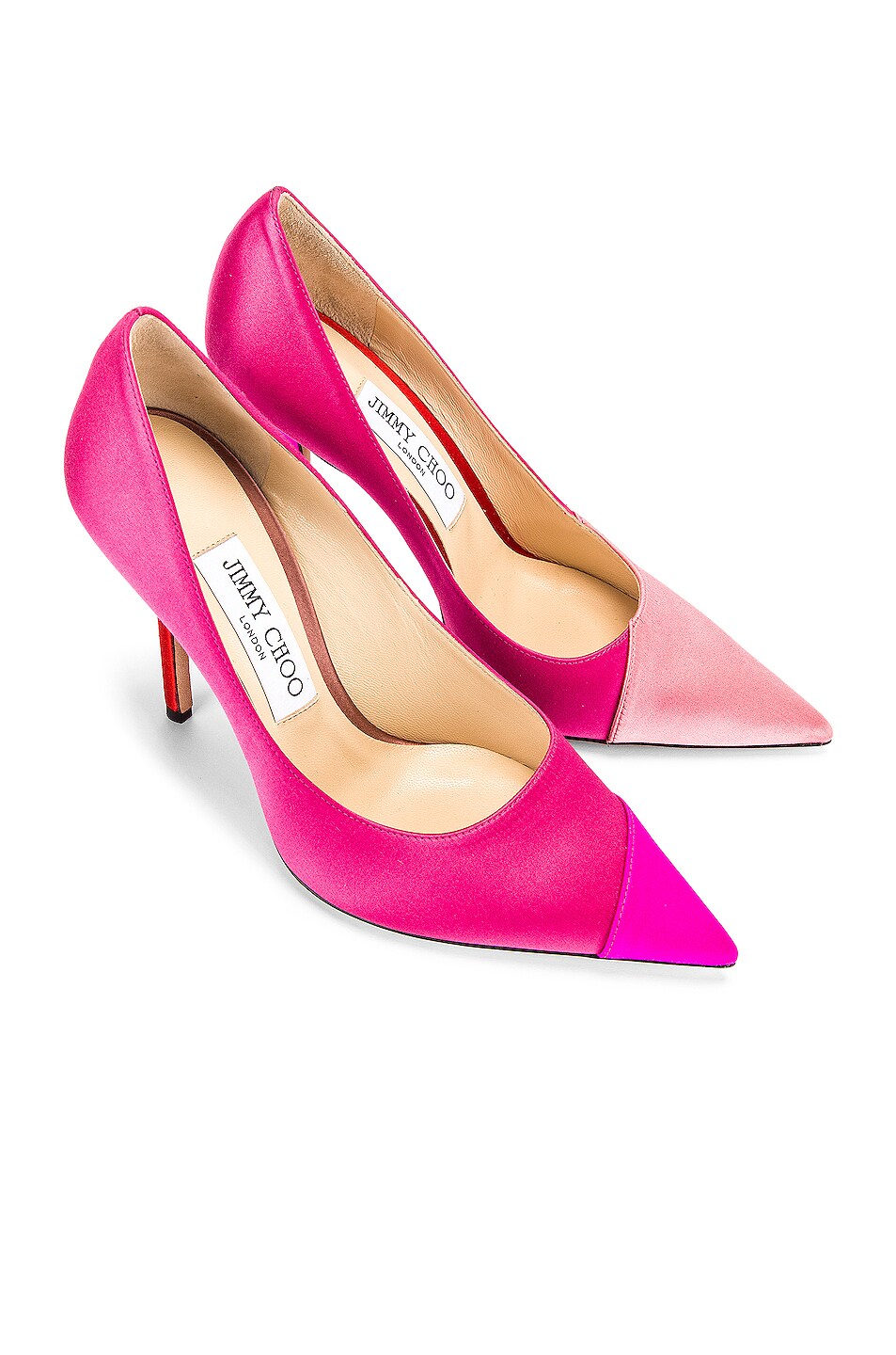 Image 1 of Jimmy Choo Love 100 Satin Mix Heel in Pink Mix