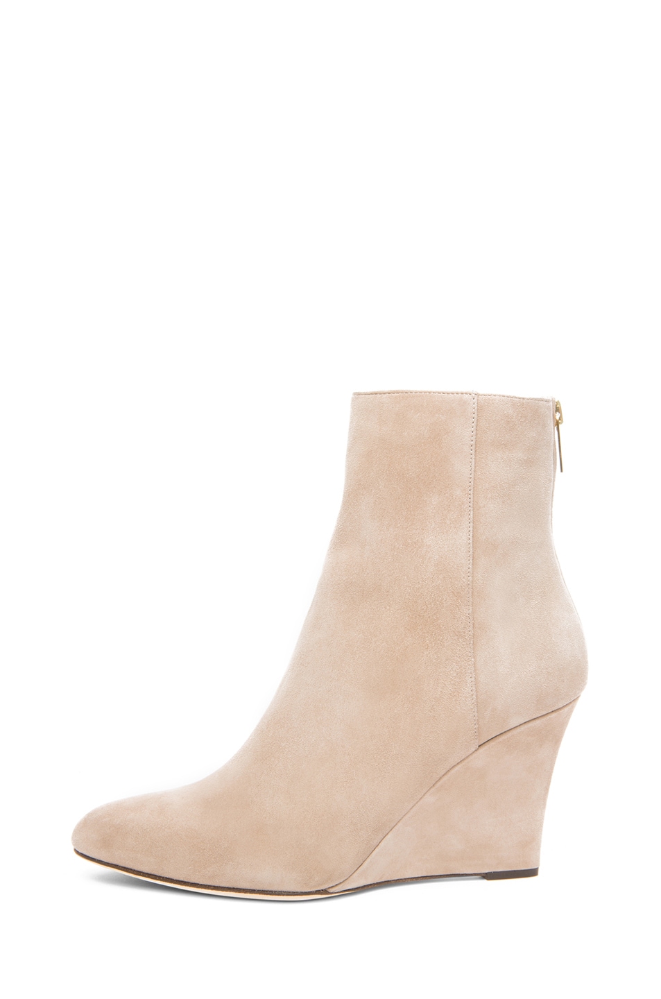 Image 1 of Jimmy Choo Mayor Suede 85mm Wedge Ankle Boots in Latte