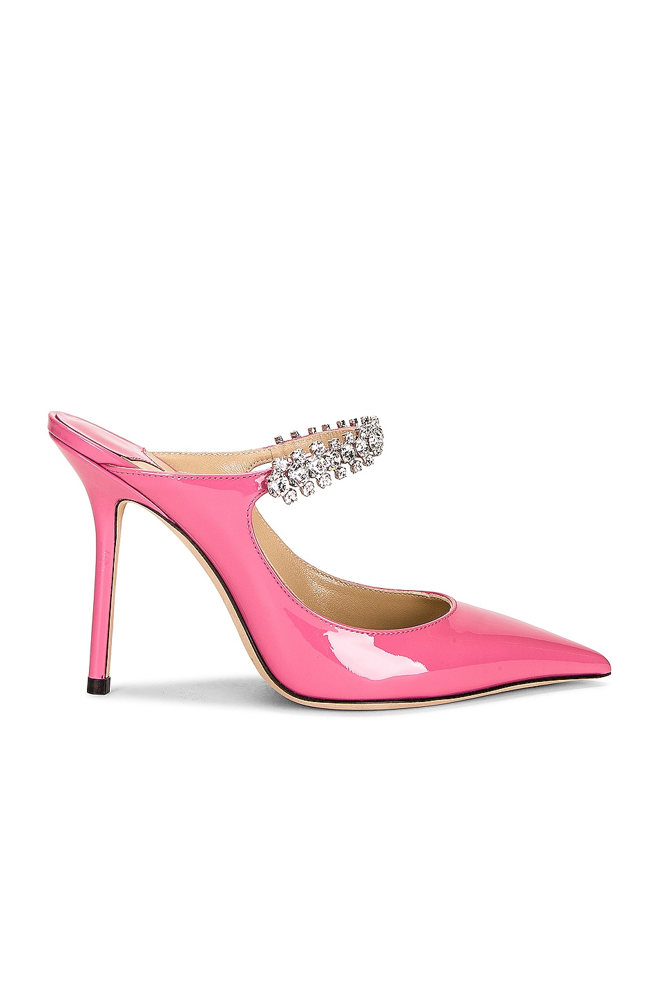 Jimmy Choo Bing 100 Patent Leather Mule in Candy Pink | FWRD