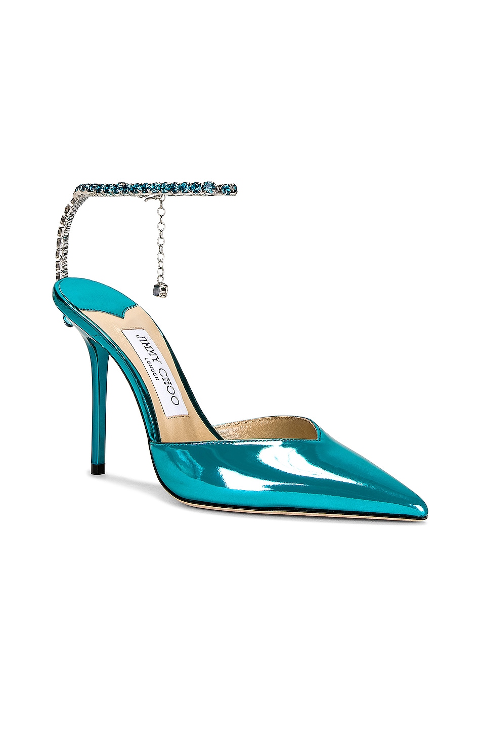 Jimmy Choo Saeda 100 Liquid Leather Heel in Malibu Mix | FWRD