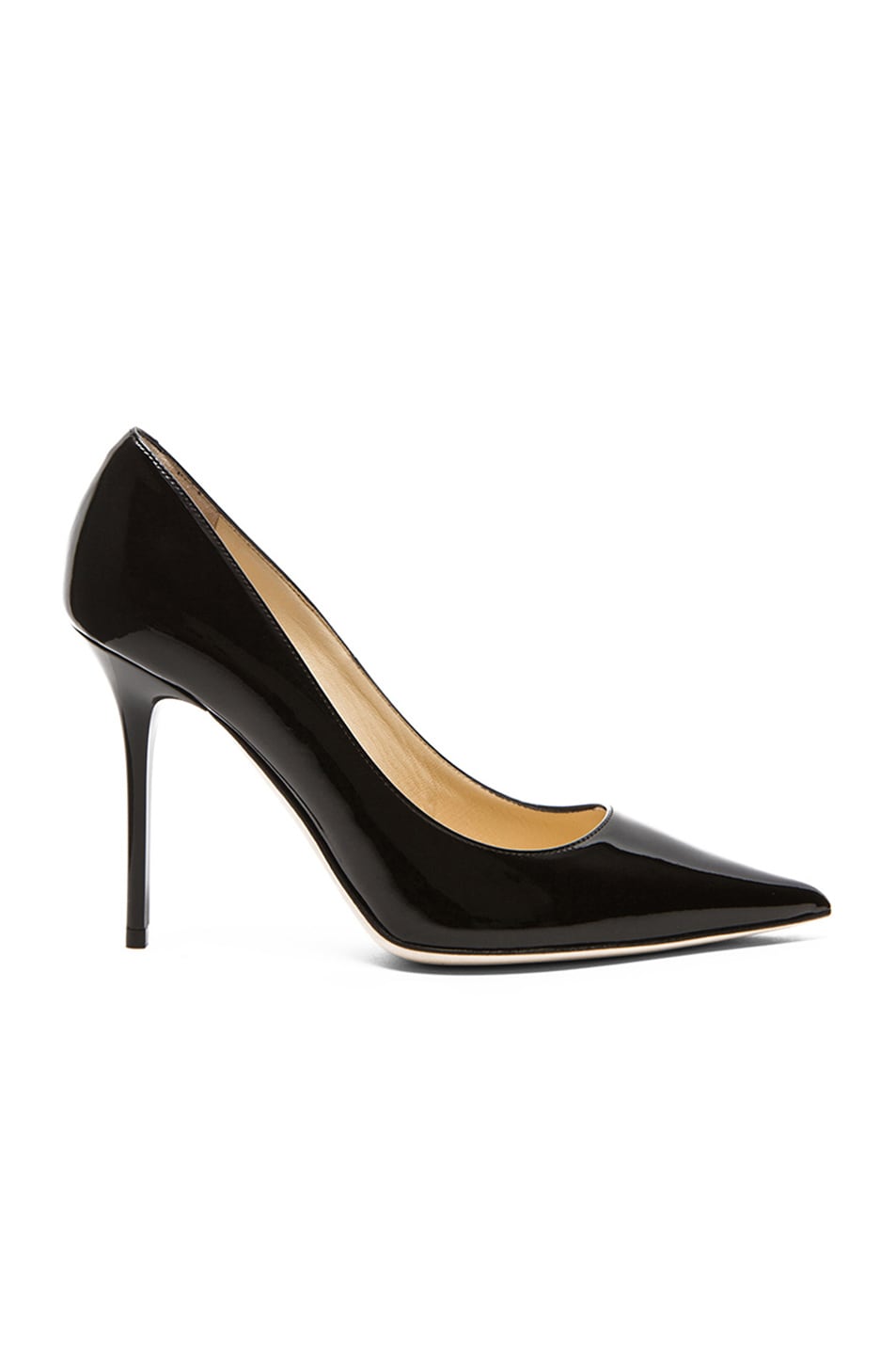 Jimmy Choo Abel Pointed Patent Leather Pumps in Black Patent | FWRD