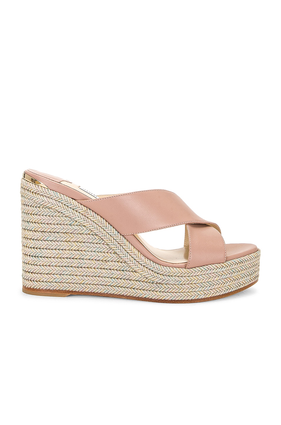 Image 1 of Jimmy Choo Dovina 100 Leather Wedge in Ballet Pink Mix