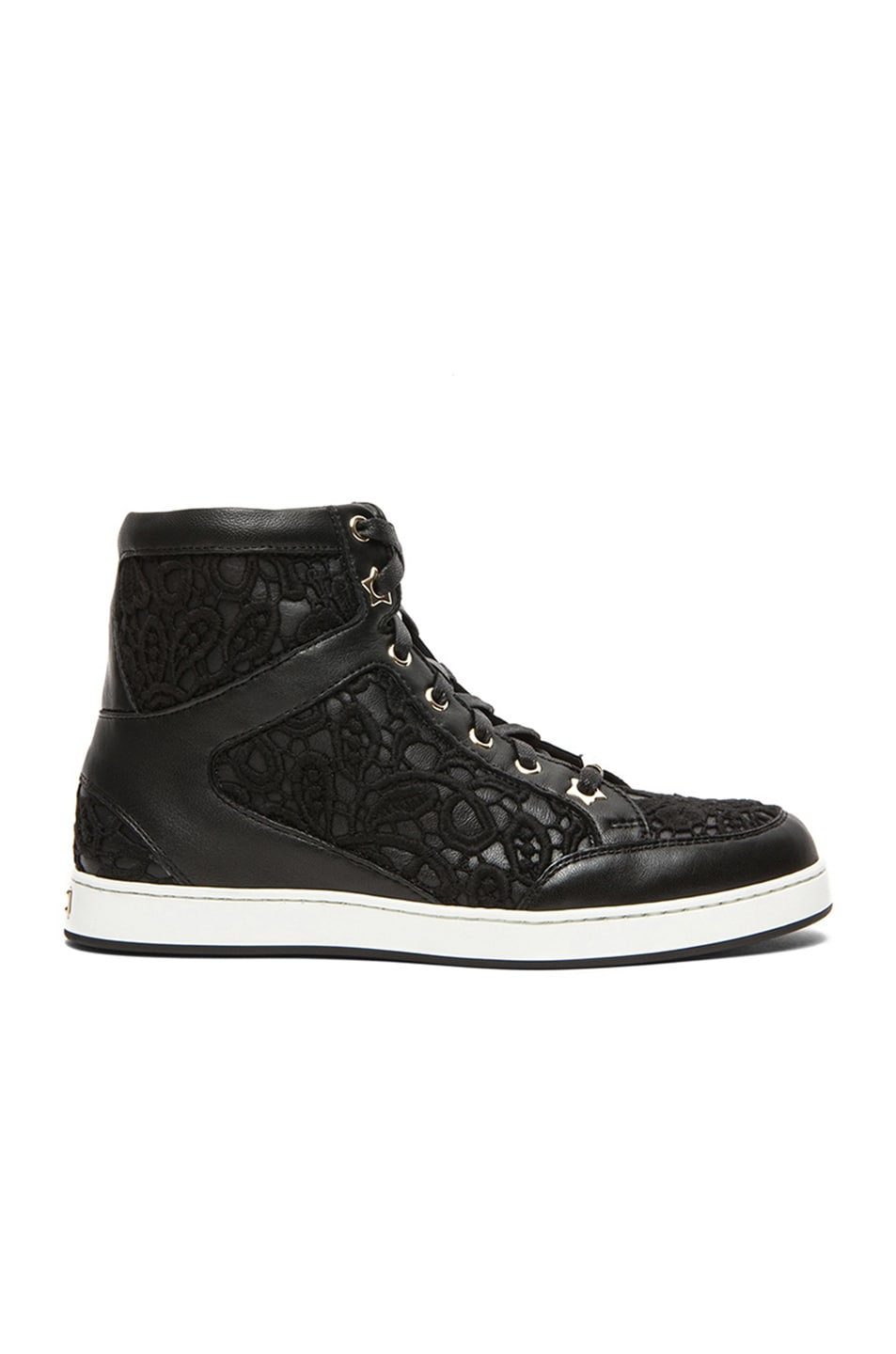 Image 1 of Jimmy Choo Tokyo Nappa Leather High Top Trainers in Black