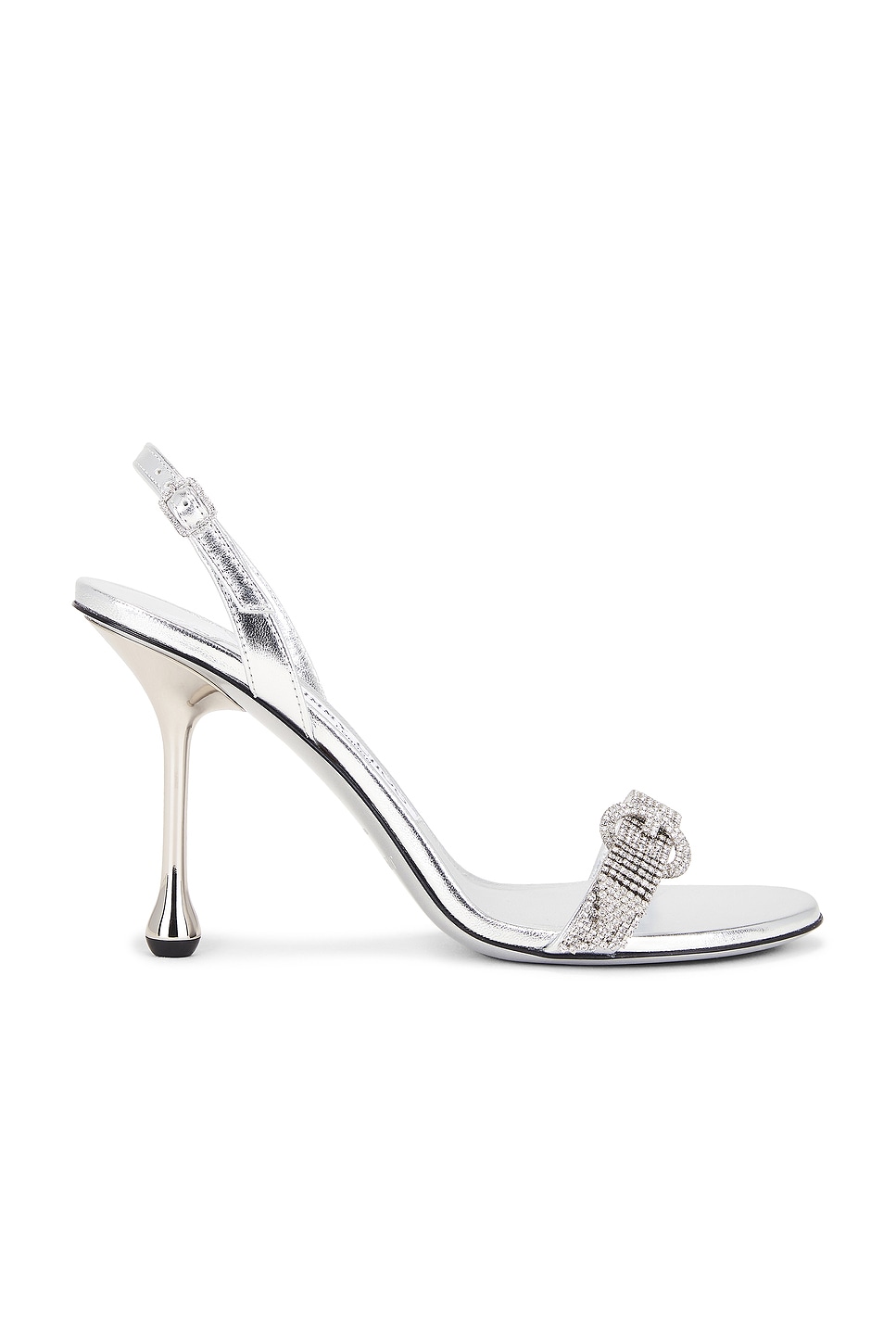 Image 1 of Jimmy Choo Tabatha 95 Slingback Heel in Silver & Crystal