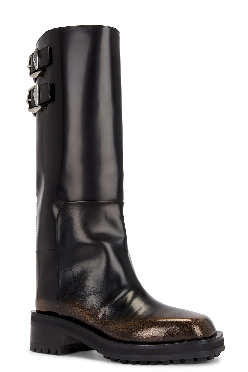 Shop Jimmy Choo Brooklyn 50 Boot In Black & Gold