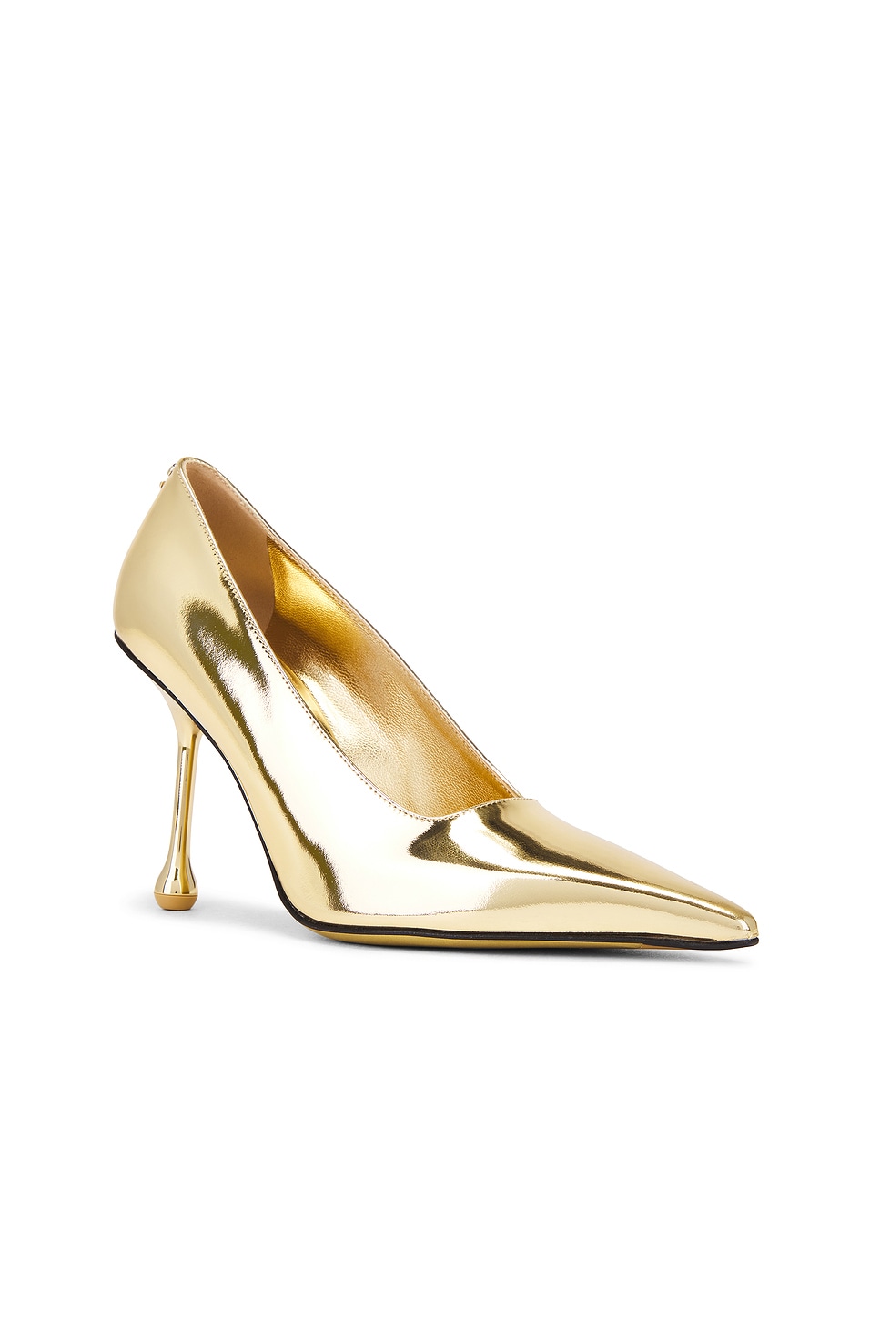 Jimmy Choo Ixia 95 Mirrored-leather Point-toe Pumps In Gold