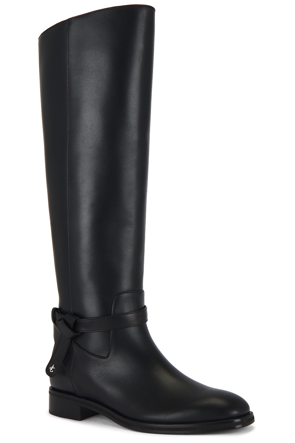 Jimmy Choo Lawton Kb Leather Knee-high Boot In Black
