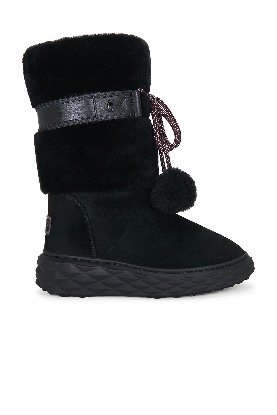 Jimmy Choo Suede Shearling Cobi Boot in Black