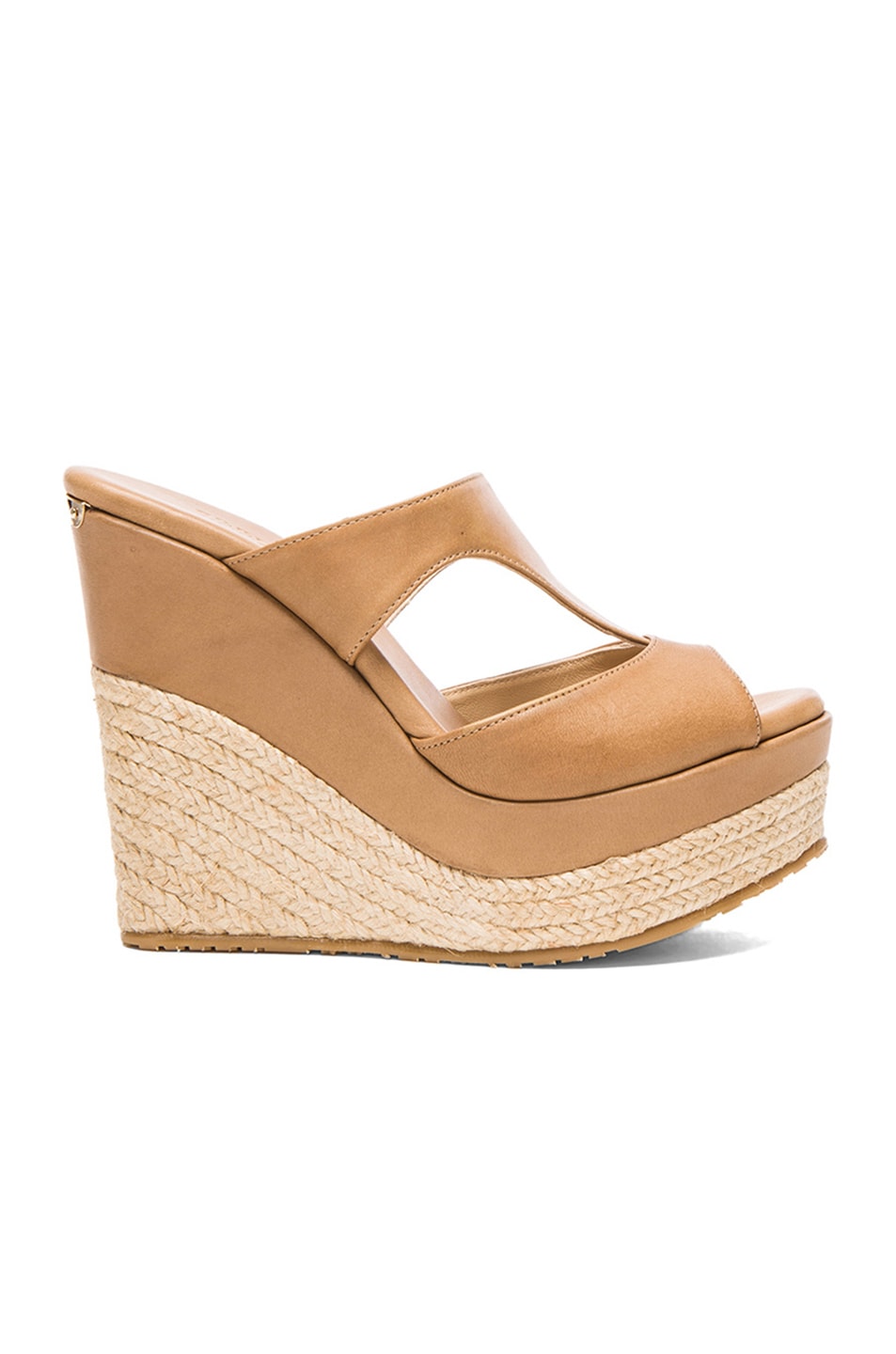 Image 1 of Jimmy Choo Pledge Leather Wedges in Tan