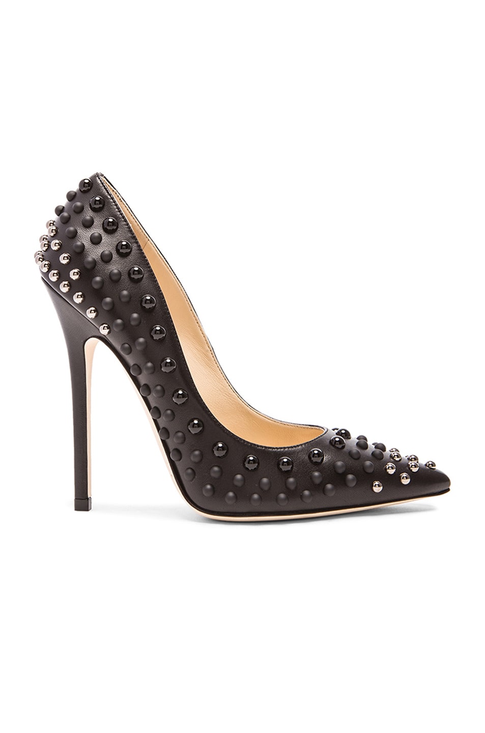 Image 1 of Jimmy Choo Anouk Leather Pumps in Black & Silver