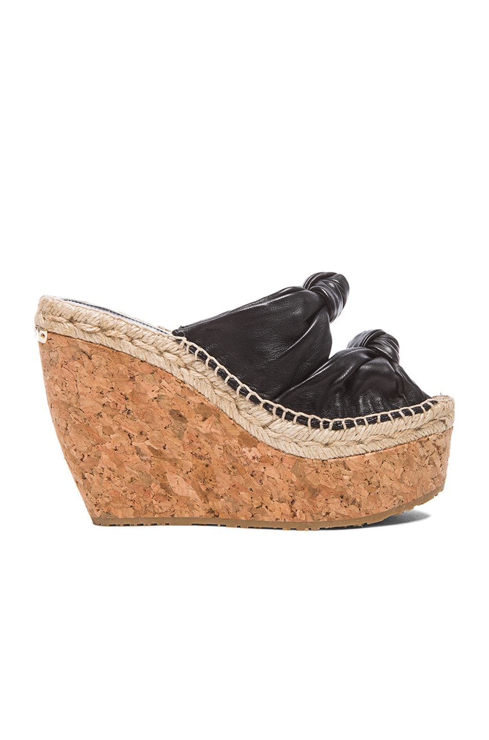 Image 1 of Jimmy Choo Priory Leather Wedges in Black