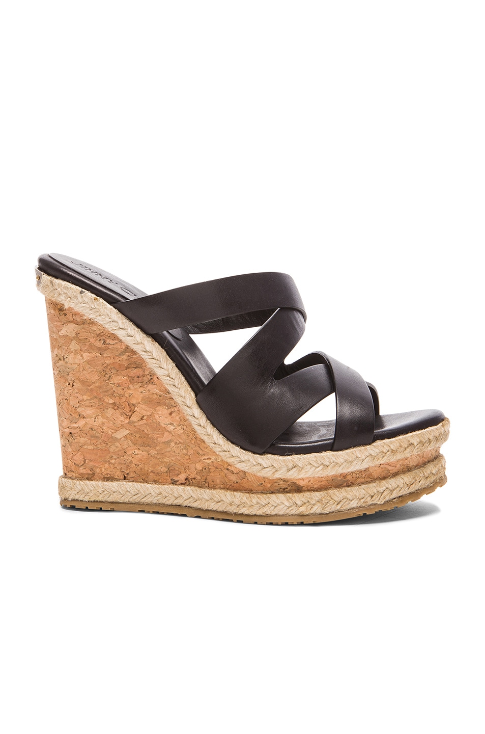 Image 1 of Jimmy Choo Prisma Leather Wedges in Black