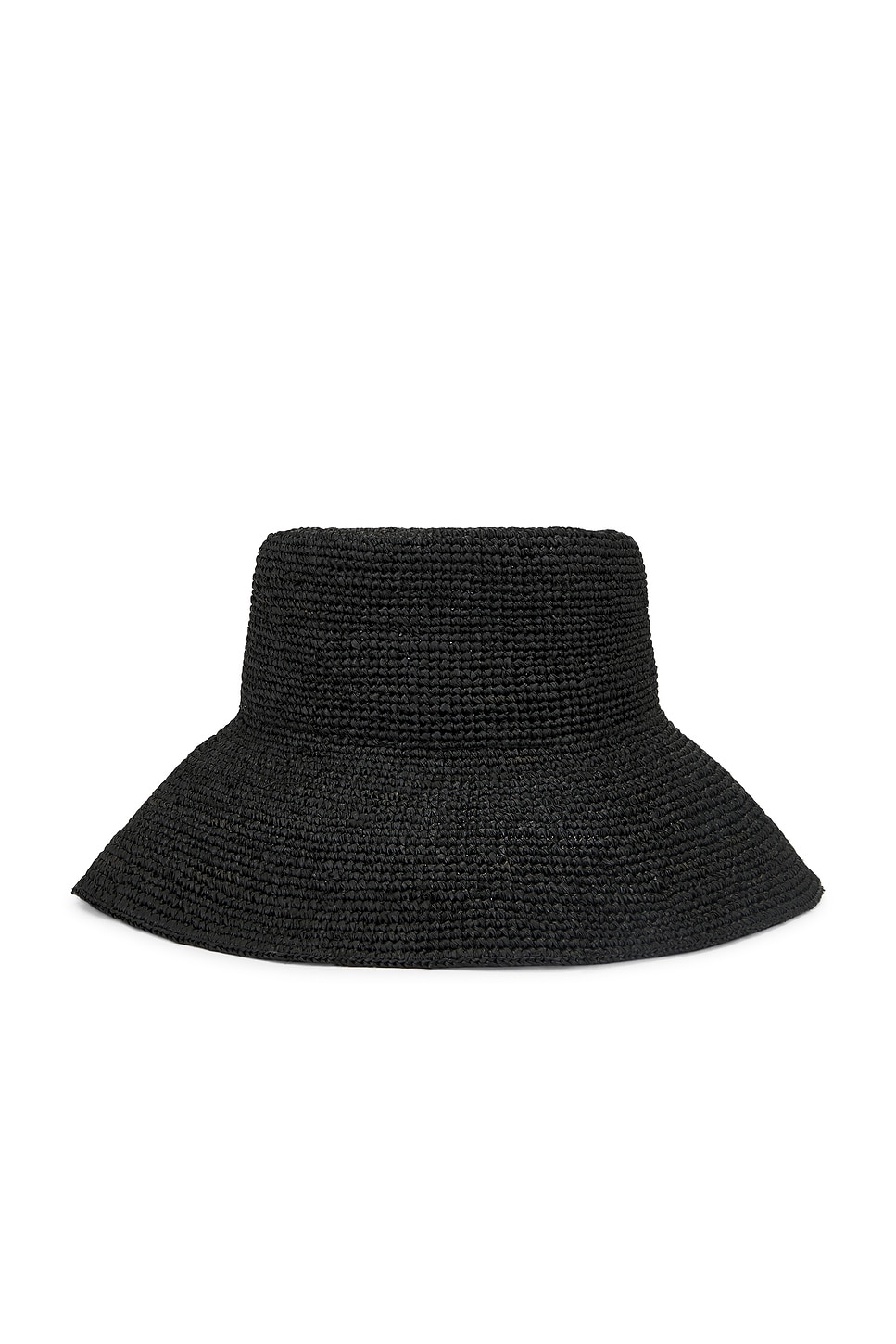 Crochet Raffia Sun Hat in Black