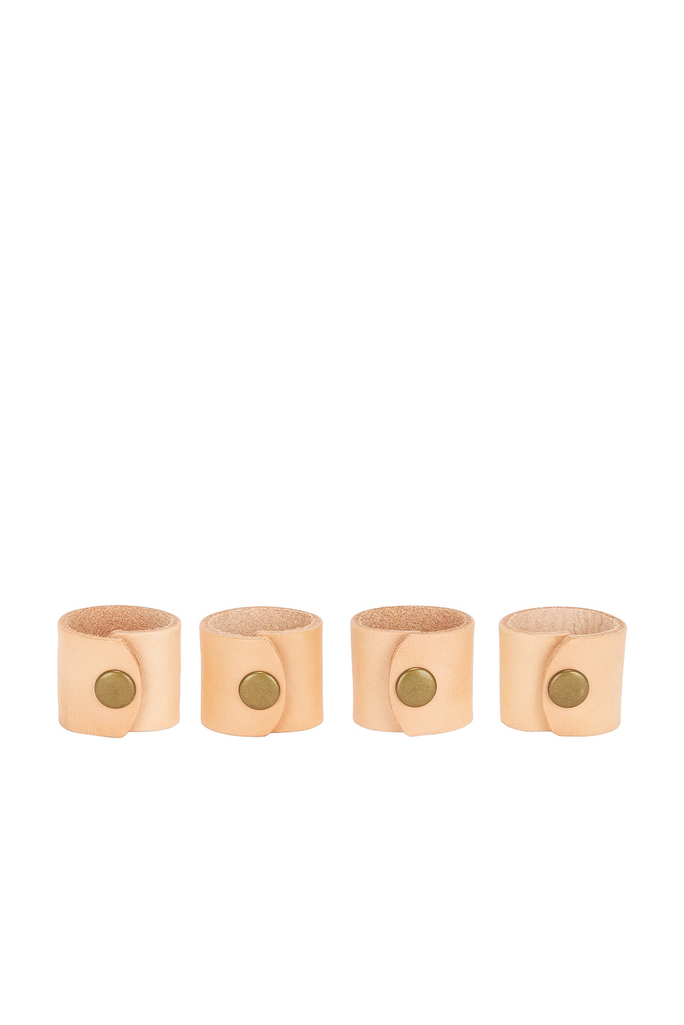 Jenni Kayne Leather Napkin Rings Set Of 4 In Natural