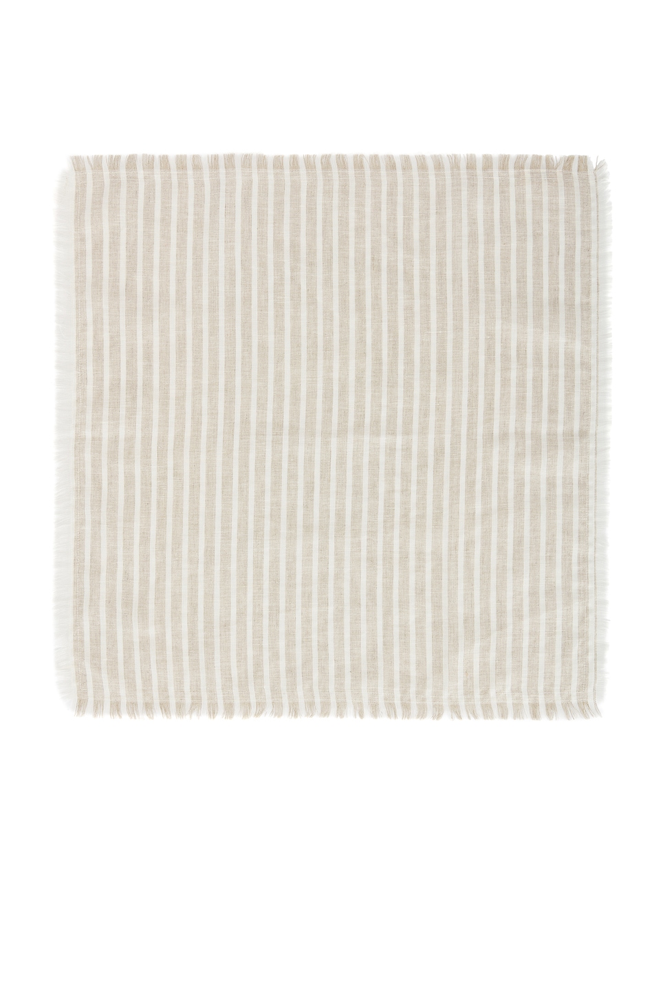 Jenni Kayne Frayed Linen Napkin In Natural Stripe