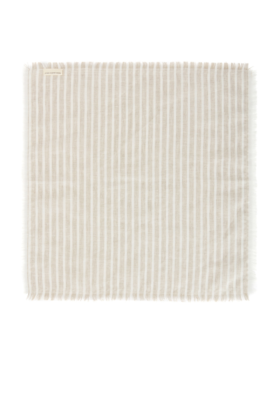 Jenni Kayne Frayed Linen Napkin In Natural Stripe