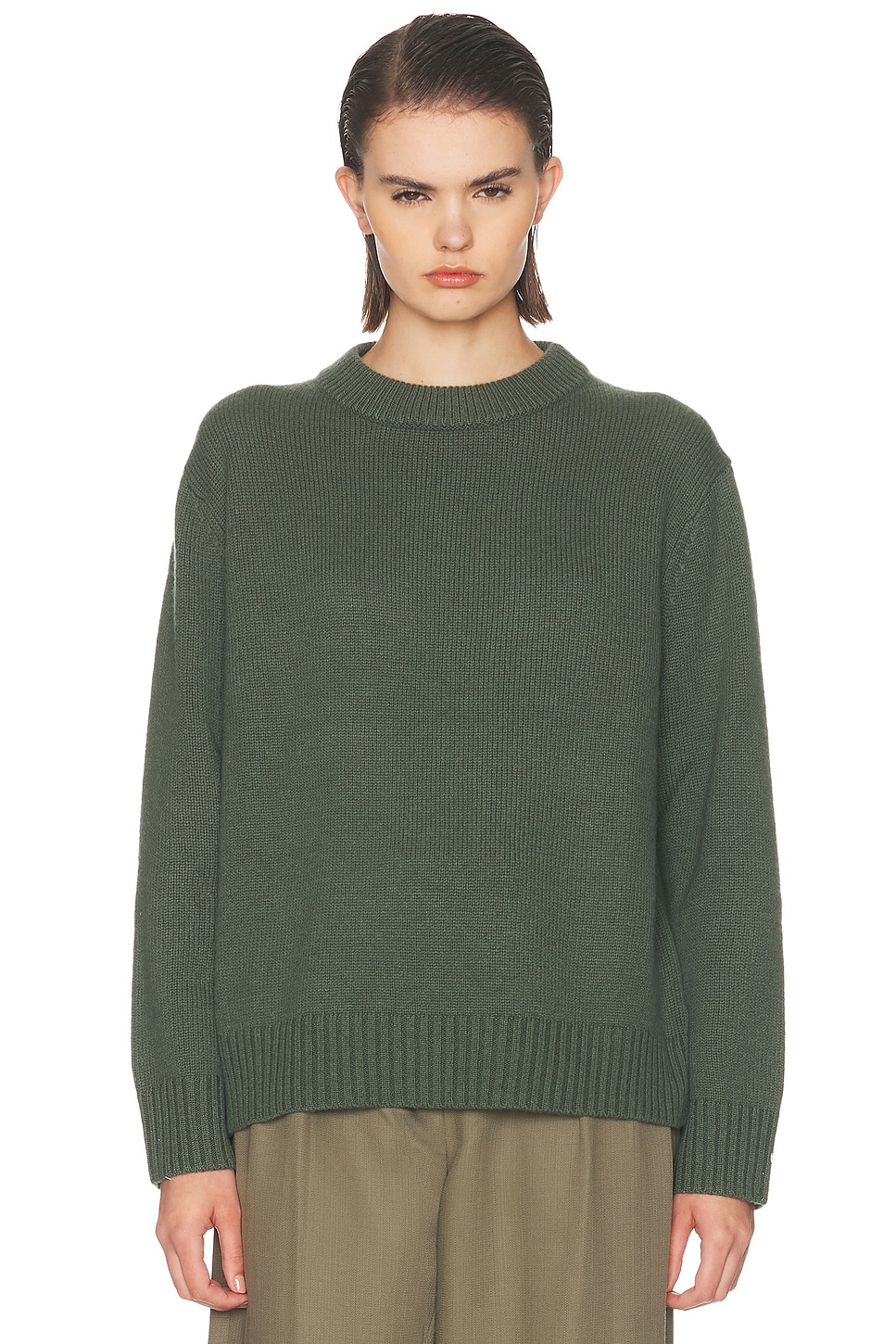 Jenni Kayne Cashmere Oversized Crewneck Sweater In Green