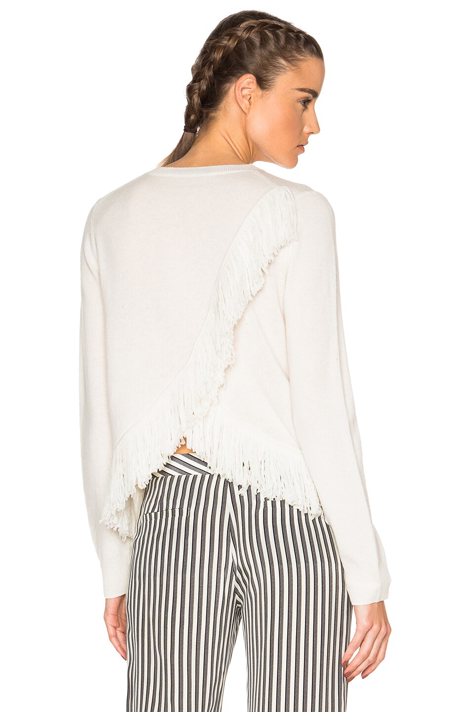 Image 1 of Jenni Kayne Cashmere Fringe Sweater in Ivory