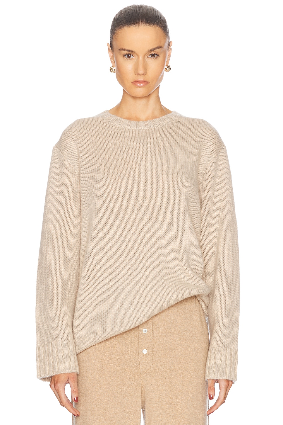 Shop Jenni Kayne Cashmere Amelia Crewneck Sweater In Warm Sand