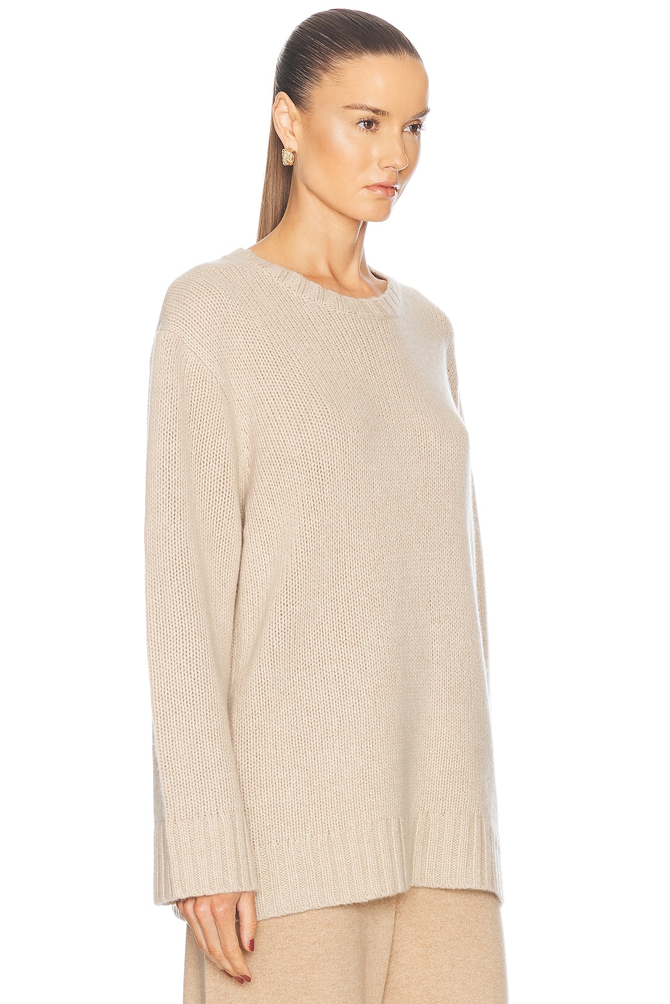 Shop Jenni Kayne Cashmere Amelia Crewneck Sweater In Warm Sand