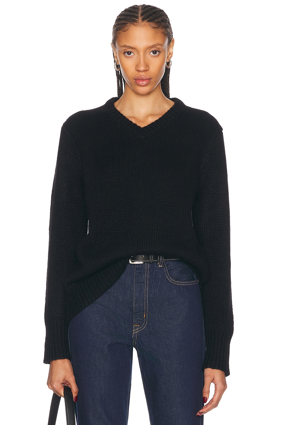 Cashmere Kate V-Neck Sweater in Black