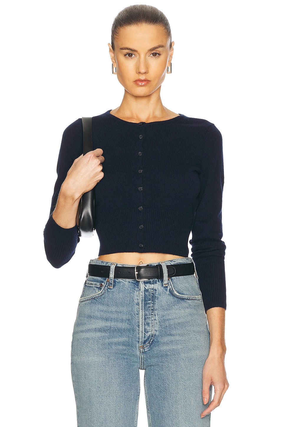 Shop Jenni Kayne Cashmere Finley Cardigan In Dark Navy